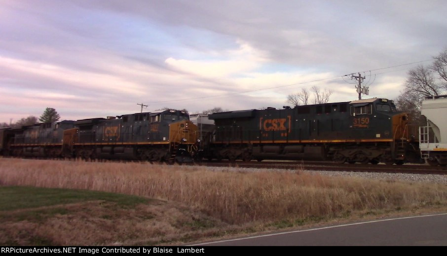 Mid DPU passes tied down coal train